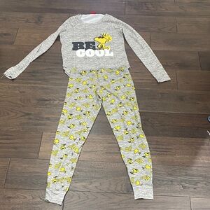 Gray and Yellow Kids Pajamas with Cartoon Print